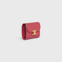 CELINE SMALL WALLET TRIOMPHE IN SHINY CALFSKIN LIPSTICK