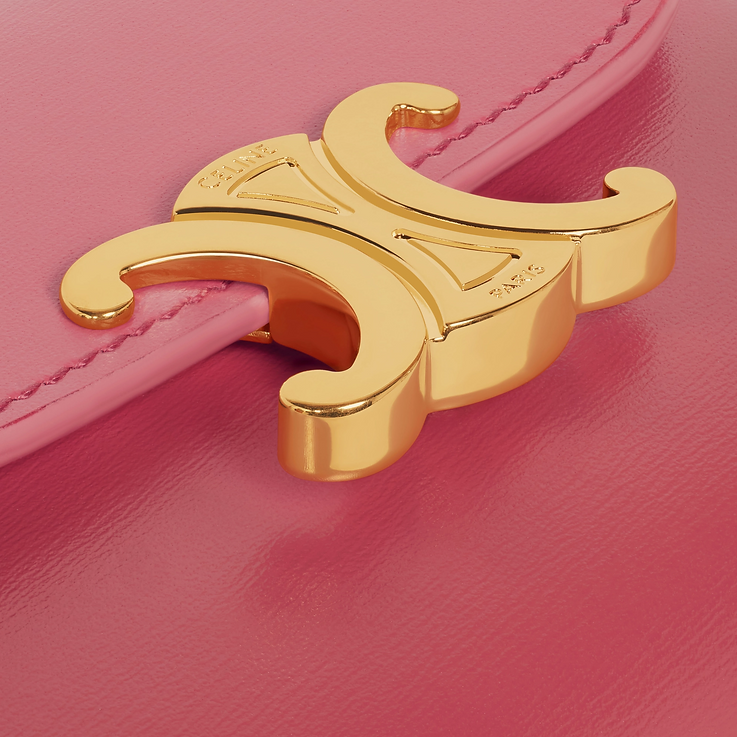 Cuero | SMALL WALLET TRIOMPHE IN SHINY CALFSKIN LIPSTICK