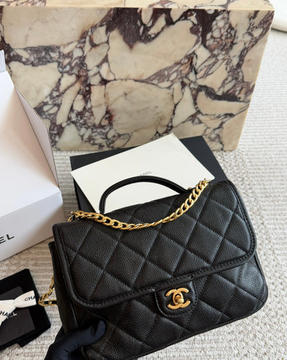Cuero | Quilted Chain Top Handle Bag