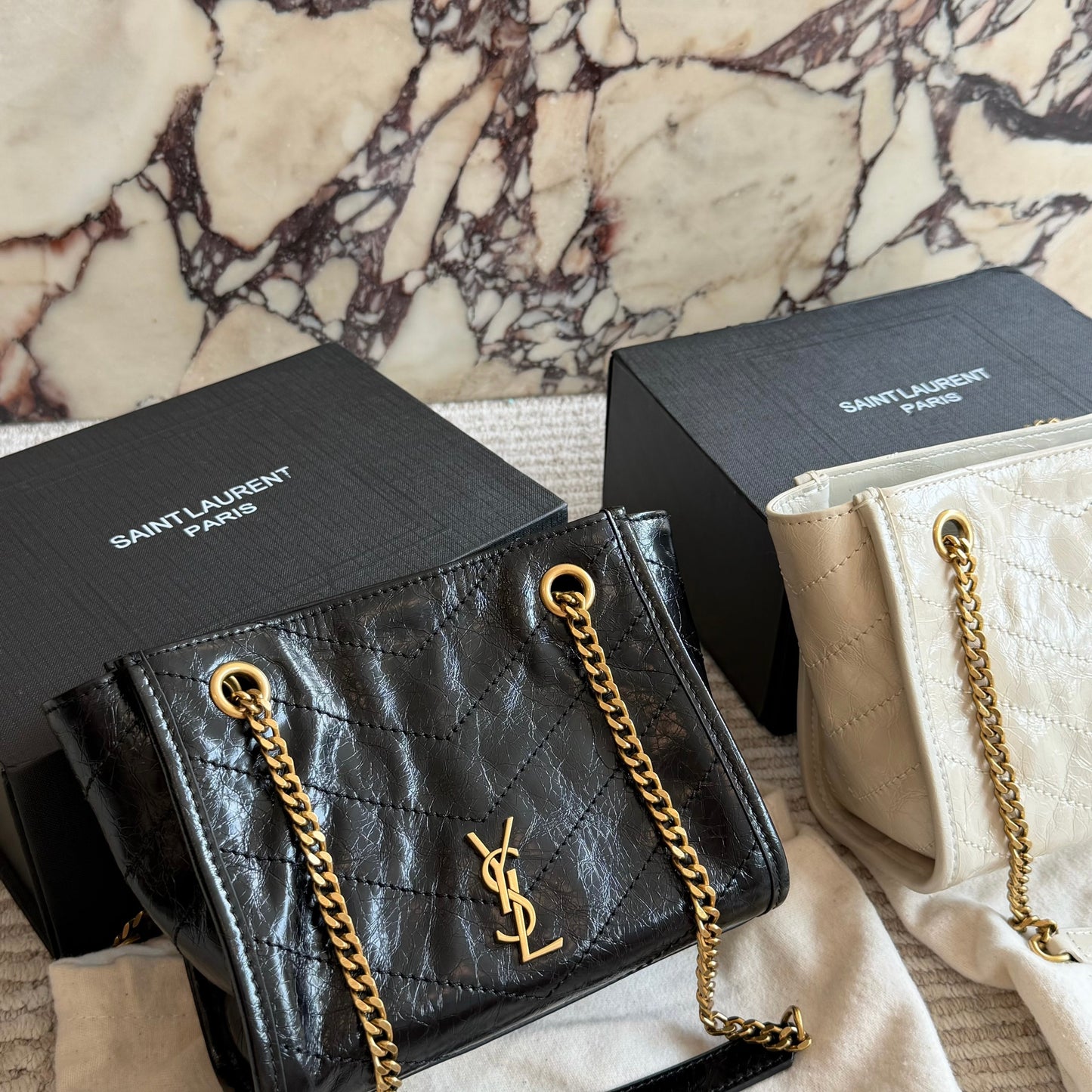 Cuero | Chevron Quilted Chain Tote