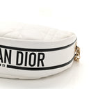 CHRISTIAN DIOR Lambskin Cannage Medium Dior Vibe Hobo Bag White