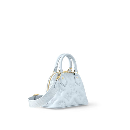Cuero | VUITTON Banane' bubblegram Alma BB bag with detachable strap & gold metallic hardware