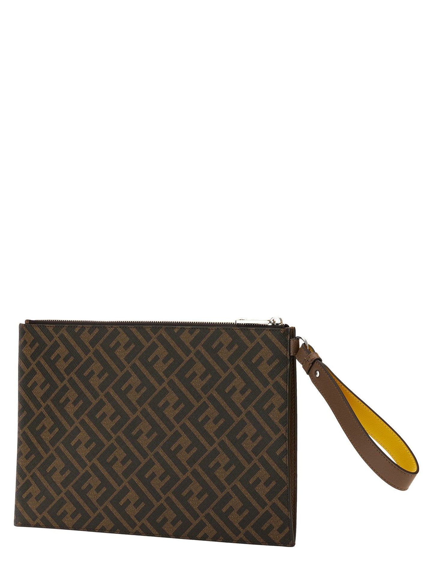 Cuero | Flat Pouch In Roma Logo Calf Leather