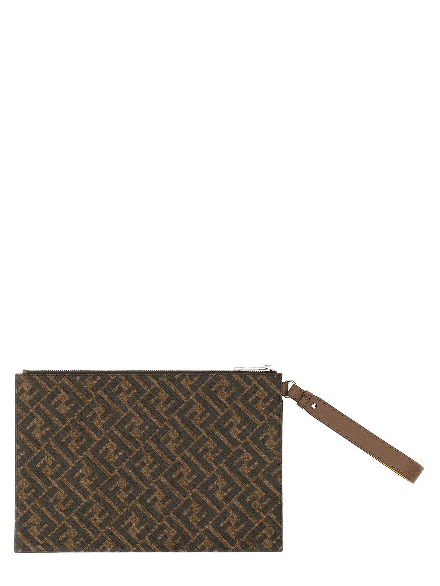 Cuero | Flat Pouch In Roma Logo Calf Leather
