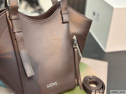 Cuero | Zip Detail Buckle Handle Tote Bag - Chocolate Brown