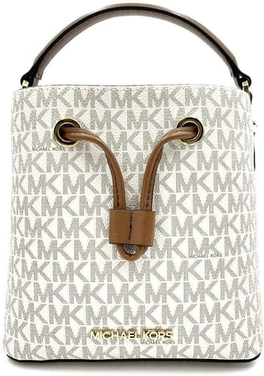 Cuero | SURI Small Logo Bucket Crossbody Black Signature Canvas