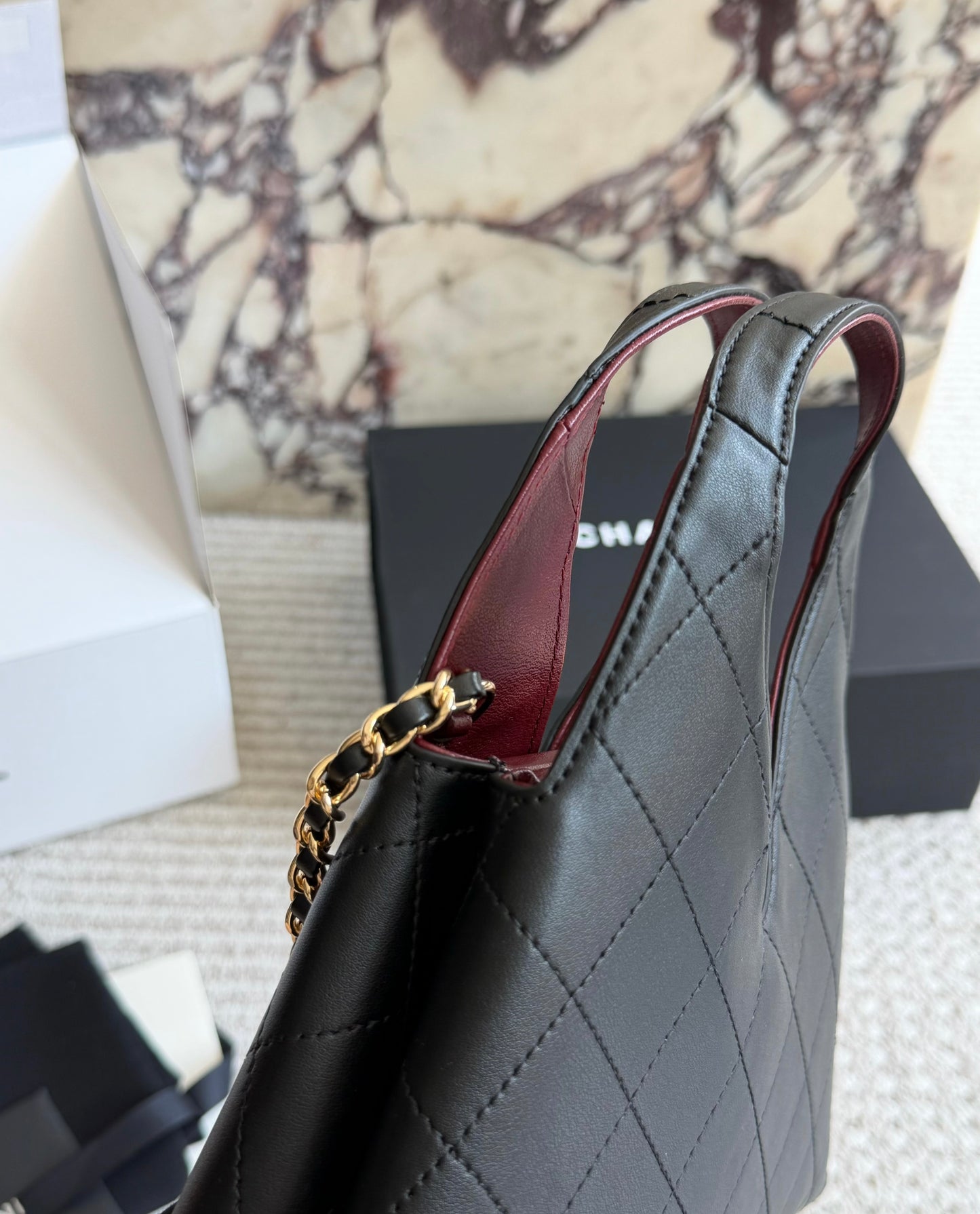 Cuero | Mini Quilted Hobo Bag Black