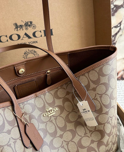 Cuero | Signature Monogram Open Tote - Khaki