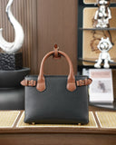 Burberry Banner Tote – Grain Leather with Check Lining