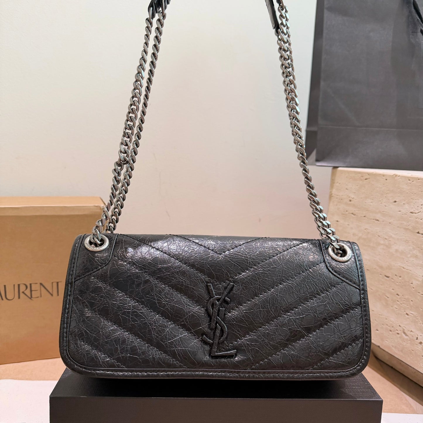 Cuero | Chevron Quilted Shoulder Bag