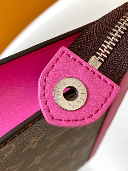 Cuero | Flat Zip Pouch Pink Edge