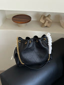 Tory Burch Perry Triple-Compartment Tote – Black Pebbled Leather with Gold Hardware