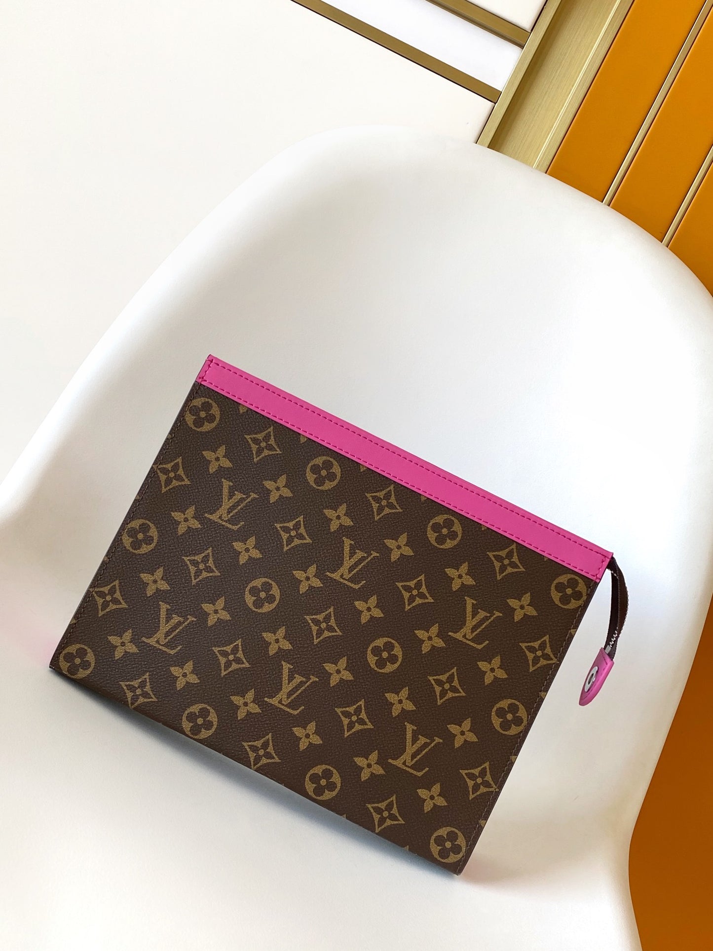 Cuero | Flat Zip Pouch Pink Edge