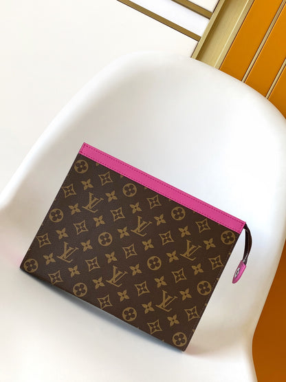 Cuero | Flat Zip Pouch Pink Edge