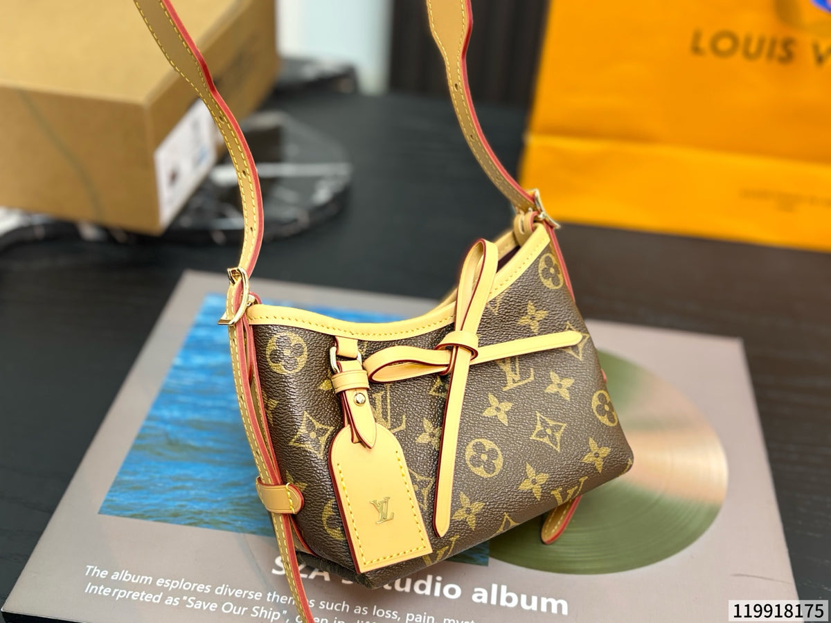Cuero | Signature Monogram Mini Bow Crossbody Bag - Brown Monogram