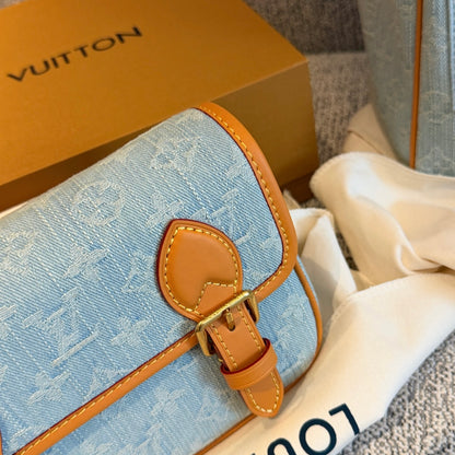 Cuero | Monogram Denim Satchel Bag