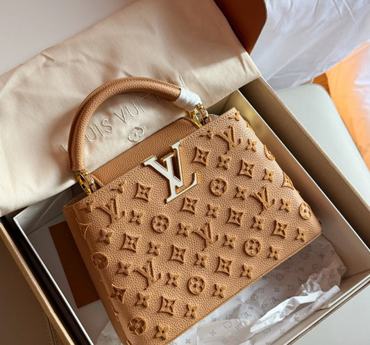 Cuero | Embossed Monogram Top-Handle Bag