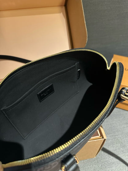 Cuero | Monogram Dome Zip Shoulder Bag - Black