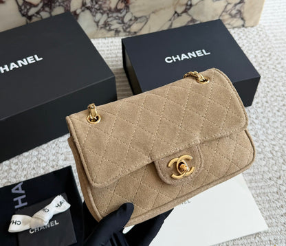 Cuero | Quilted Suede Flap Bag
