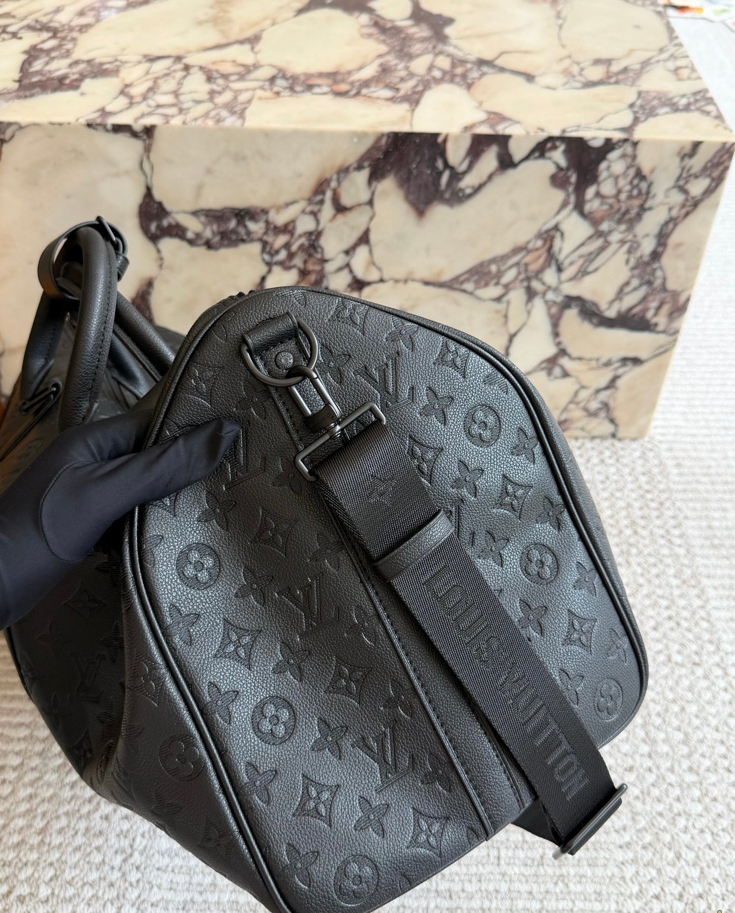 Cuero | Black Monogram Duffle Bag
