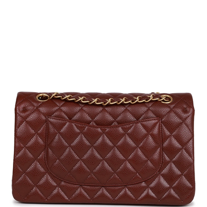 Cuero | Classic Quilted Double Flap Medium Burgundy Leather Shoulder Bag