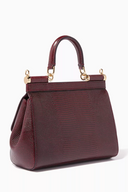 Dolce & Gabbana Dark-Red Small Miss Sicily Iguana Leather Bag