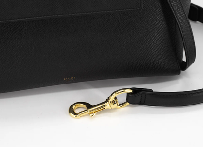 Cuero | Black Grained Calfskin Bag
