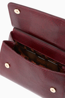 Dolce & Gabbana Dark-Red Small Miss Sicily Iguana Leather Bag