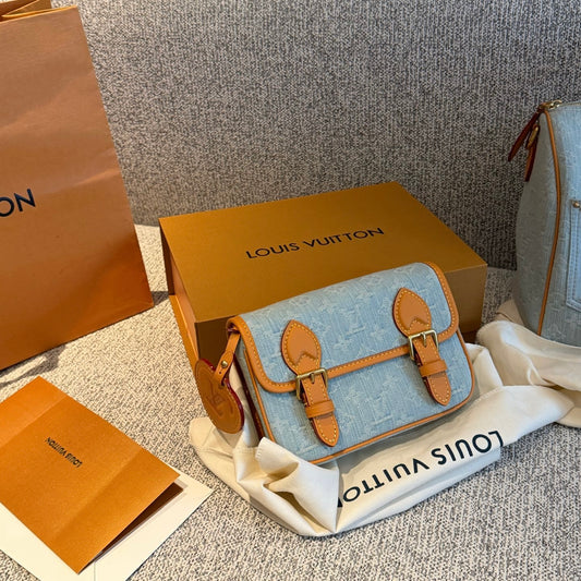 Cuero | Monogram Denim Satchel Bag