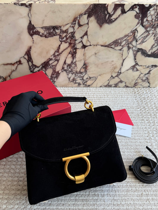 Cuero | Suede Top Handle Bag