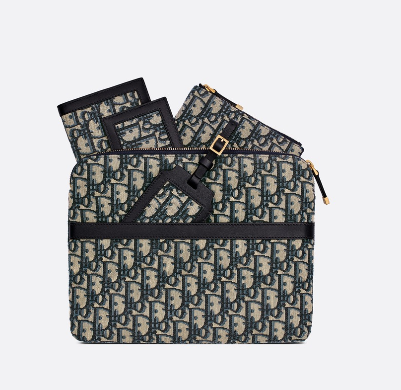 Cuero | Travel Travel Kit Blue Oblique Jacquard