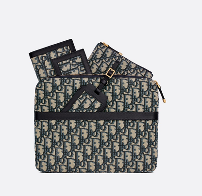 Cuero | Travel Travel Kit Blue Oblique Jacquard