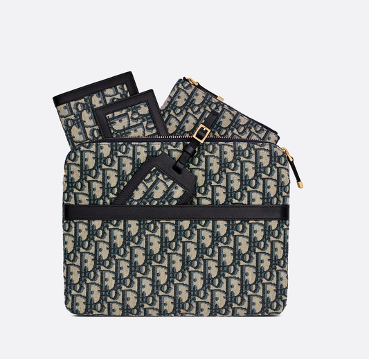 Cuero | Travel Travel Kit Blue Oblique Jacquard