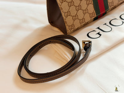Cuero | Signature Stripe Baguette Bag - Beige