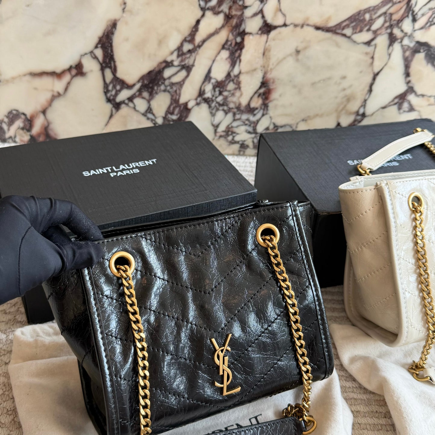 Cuero | Chevron Quilted Chain Tote