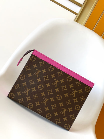 Cuero | Flat Zip Pouch Pink Edge