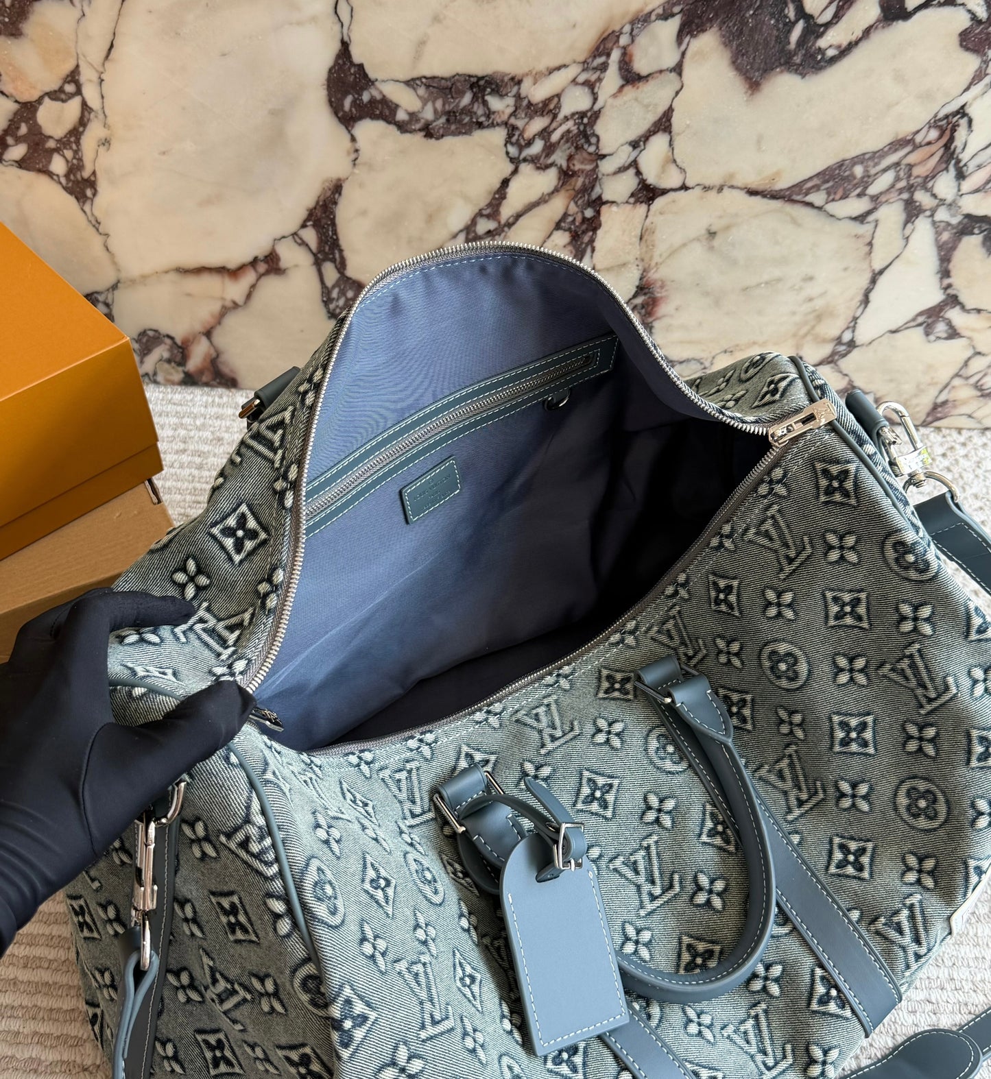 Cuero | Denim Monogram Duffle Bag