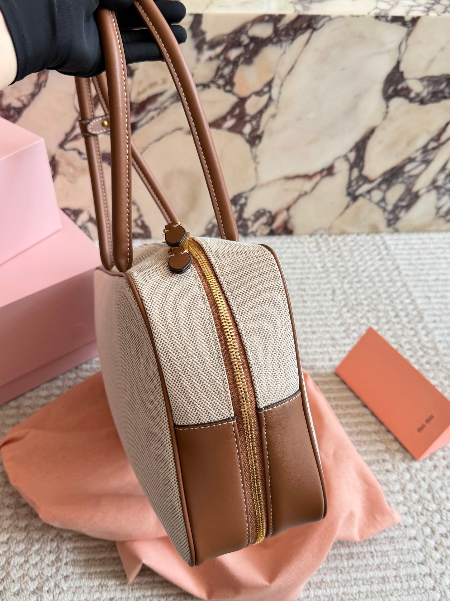 Cuero | Canvas & Leather Barrel Shoulder Bag