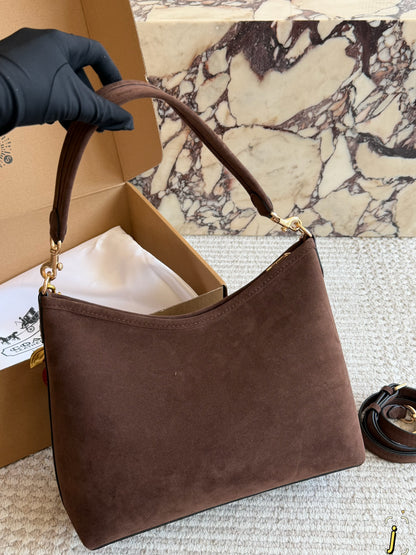 Cuero | Suede Shoulder Bag Brown