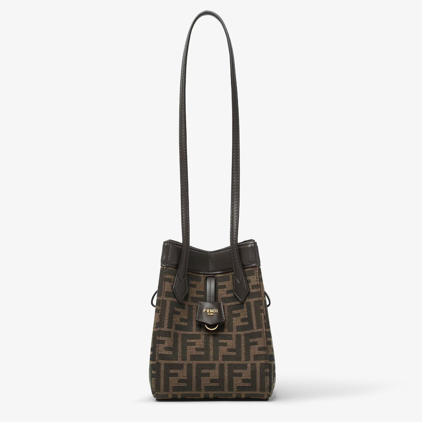 Cuero | Origami Mini Brown FF jacquard fabric mini bag