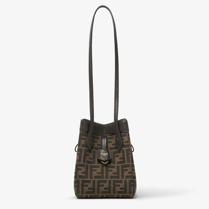 Cuero | Origami Mini Brown FF jacquard fabric mini bag