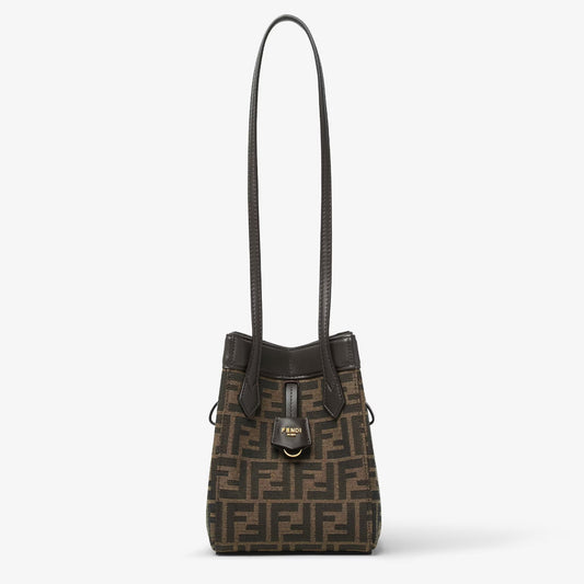 Cuero | Origami Mini Brown FF jacquard fabric mini bag