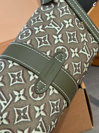 Cuero | Mini Monogram Jacquard Buckle Strap Hobo Bag - Olive Green
