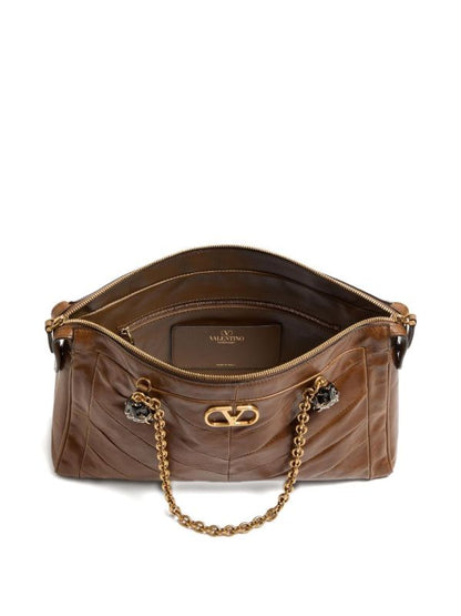Cuero | Garavani 'Panthia' chevron-print shoulder bag
