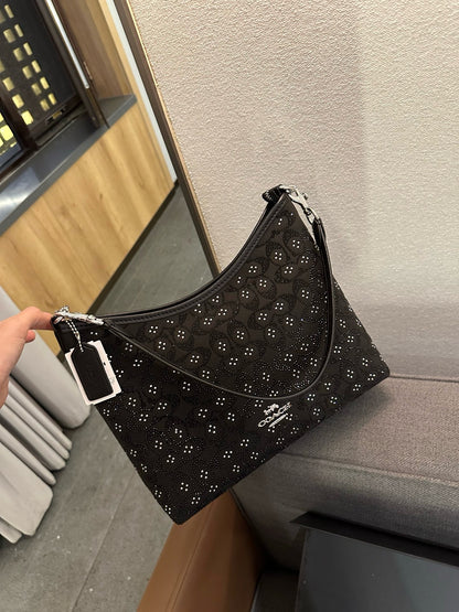 Cuero | Signature Rhinestone Shoulder Bag - Black