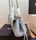Chanel Bowler Bag – Light Grey Caviar Leather with Gold Hardware