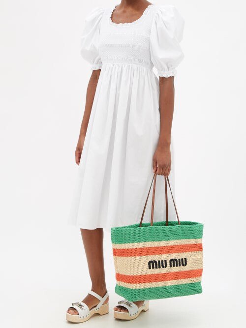Cuero | Logo-embroidered Straw Tote Bag