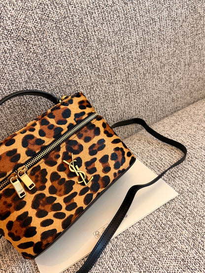 Cuero | Leopard Print Top Handle Vanity Bag