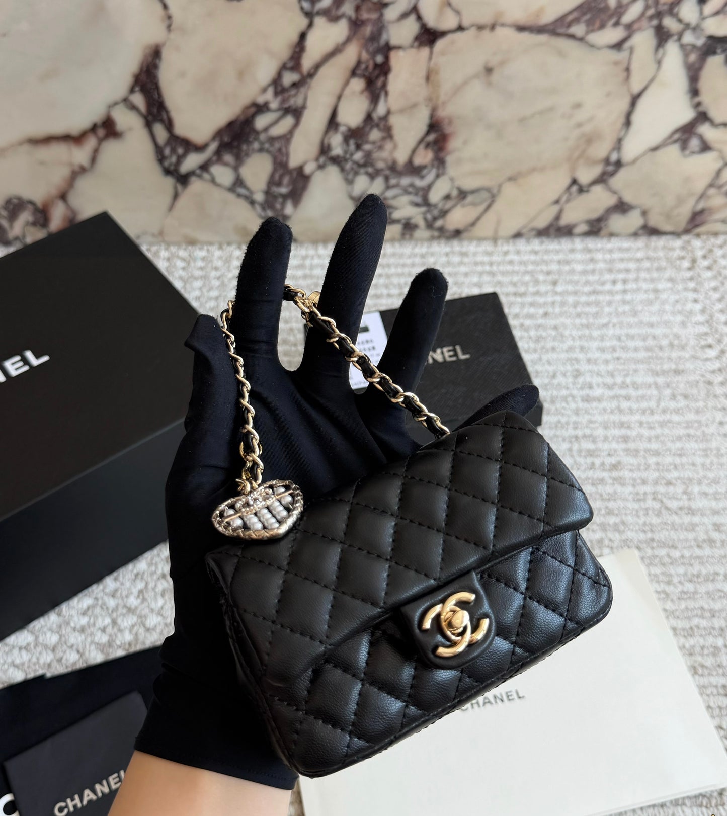Cuero | Mini Quilted Flap Bag Black
