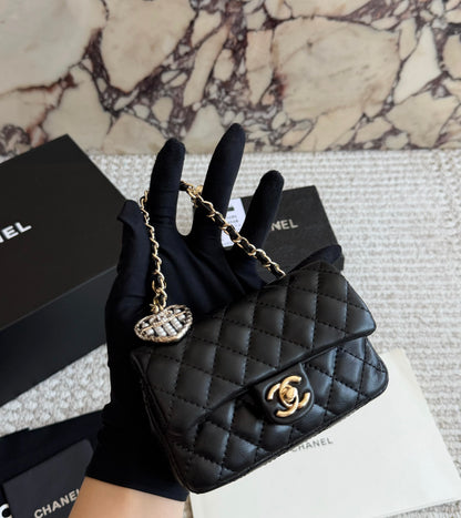 Cuero | Mini Quilted Flap Bag Black